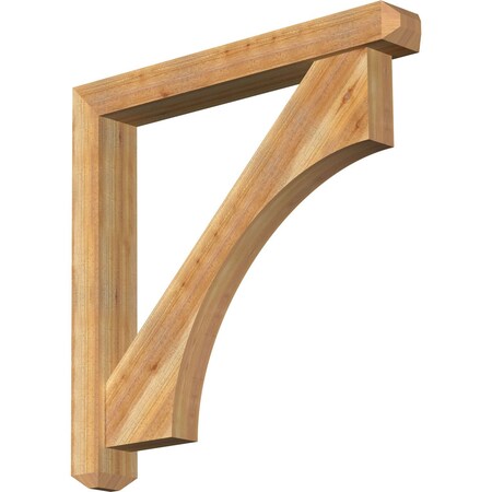 Ekena Millwork Westlake Craftsman Rough Sawn Bracket w/ Offset Brace, Western Red Cedar, 6"W x 44"D x 44"H BKT0604X44X44WTL04RWR